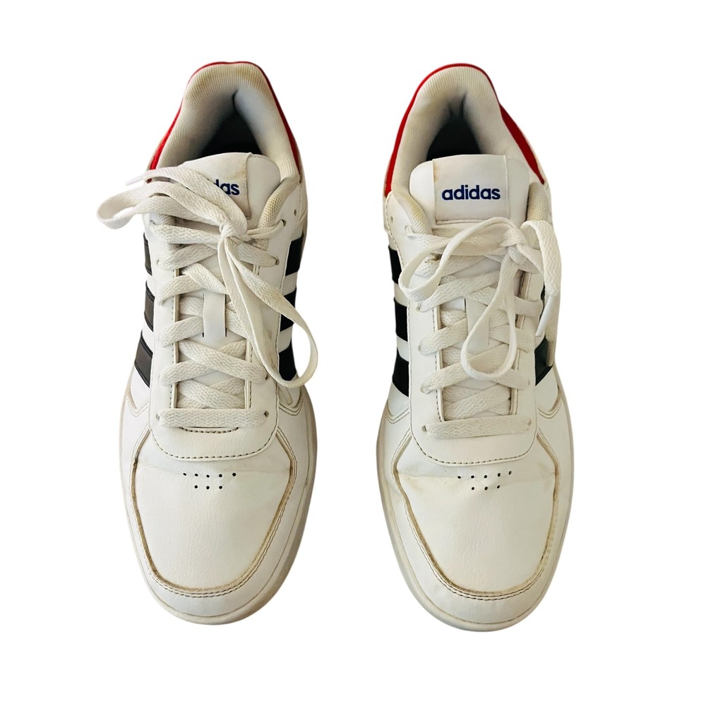 Adidas Court Team White Black Red Sneakers Casual Shoes Mens Size 8/ 9.5 Women - Picture 5 of 8